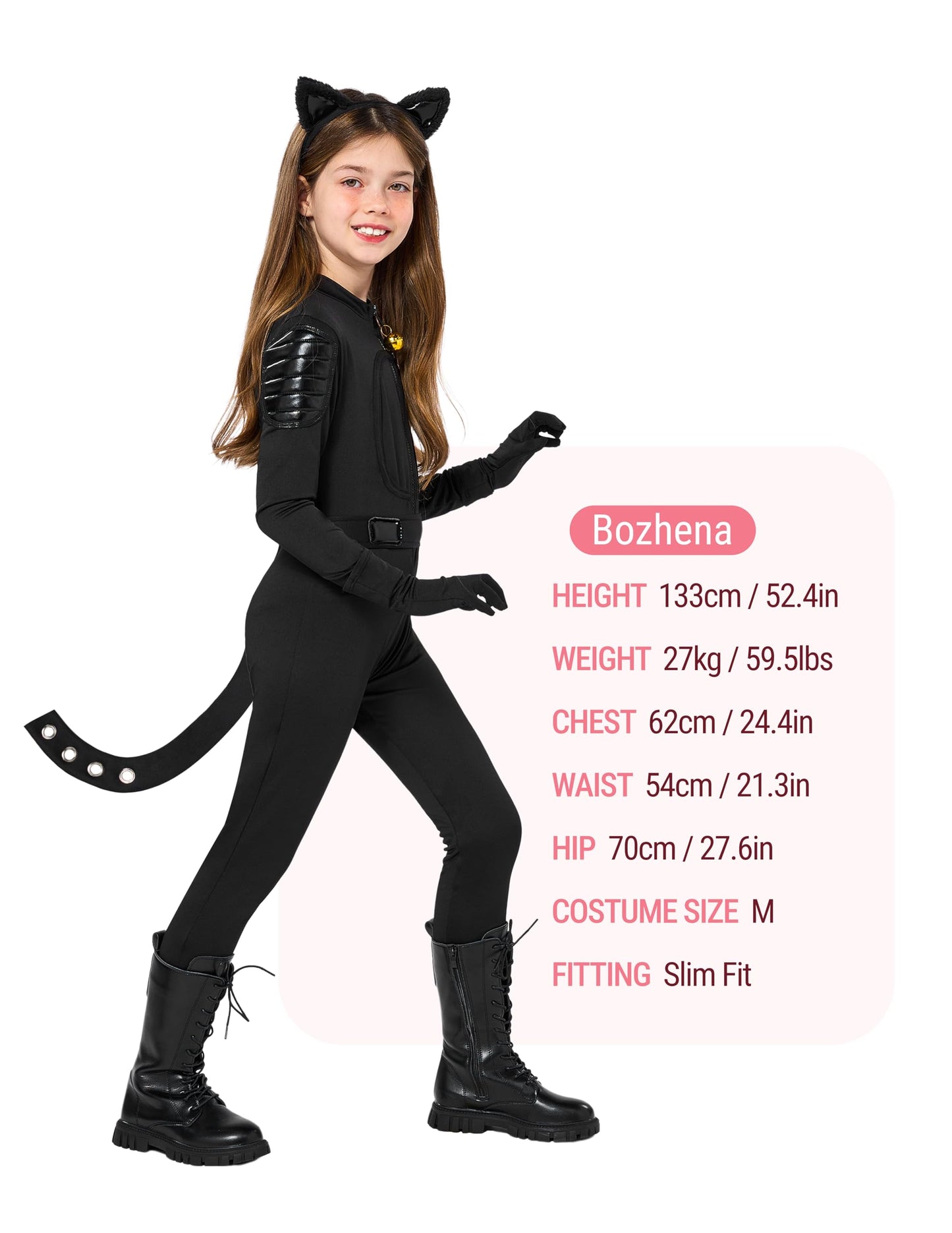 Spooktacular Creations Black Cat Costume For Girls, Kids Black Cat Costume, Girl Black Cat Halloween Costume For Cosplay Party Role Play(Small(5-7 Yrs))