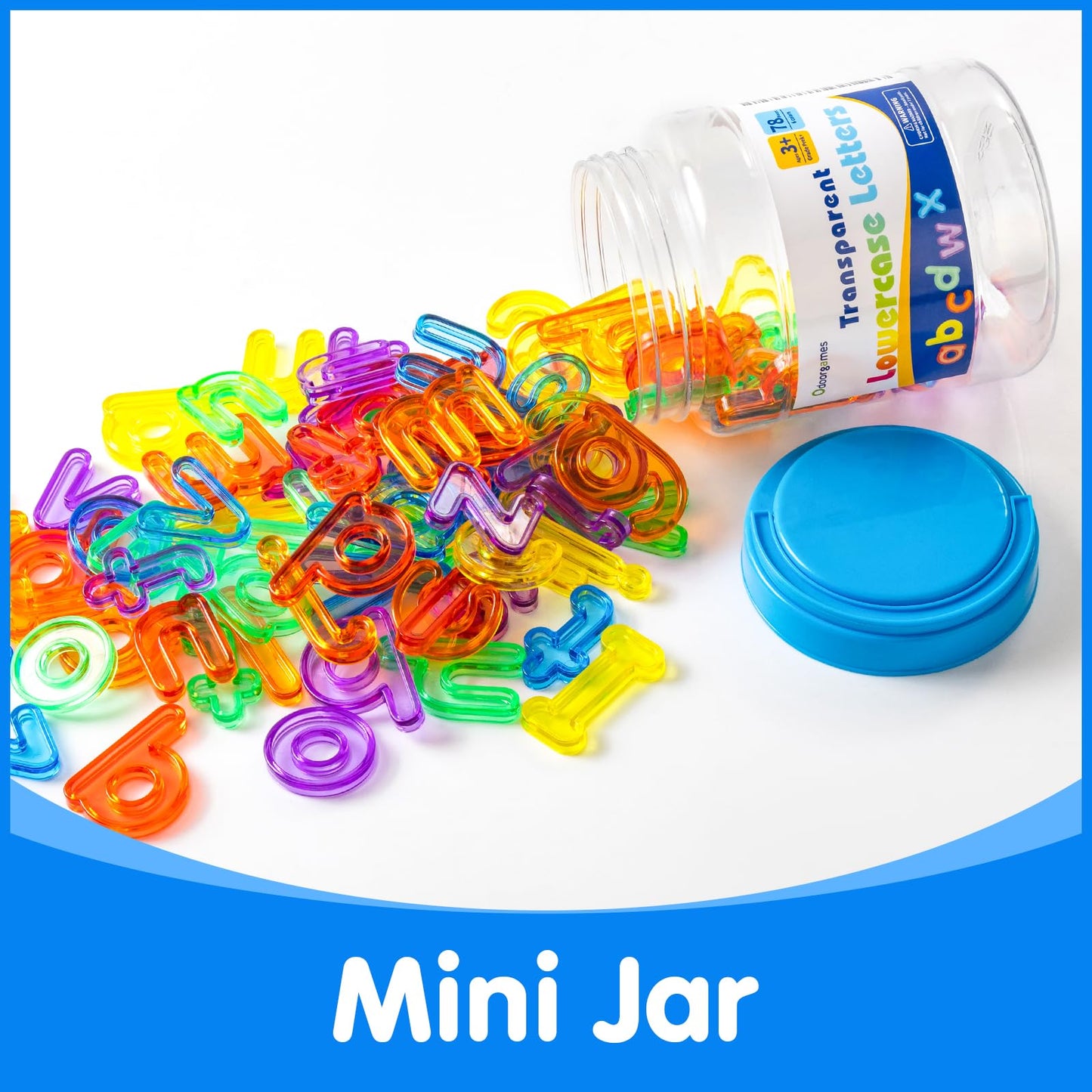 Odoorgames 78 Pcs Translucent Lowercase Letters - Learning Toy For Light Table Accessories And Manipulatives