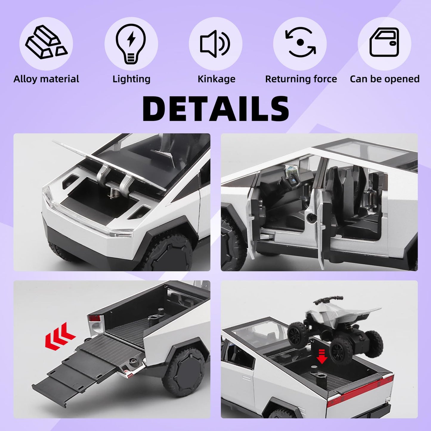 Rzape Trucks For Boys 1/32 Die Cast Metal Toy Trucks,Toy Trucks For Boys Age 4-7,Diecast Truck Model Truck Kits,Pull Back Pickup
