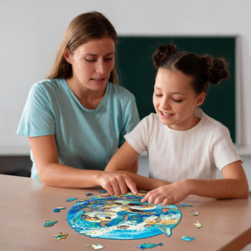 Jigfoxy Wooden Puzzle for mature-themeds Leisurely Otter Wooden Jigsaw Puzzles for mature-themed Unique Animal Shape Wood Cut Puzzles Christmas Thanksgiving Gifts for Friends Family (M-11.4 * 11.3in-200pcs)