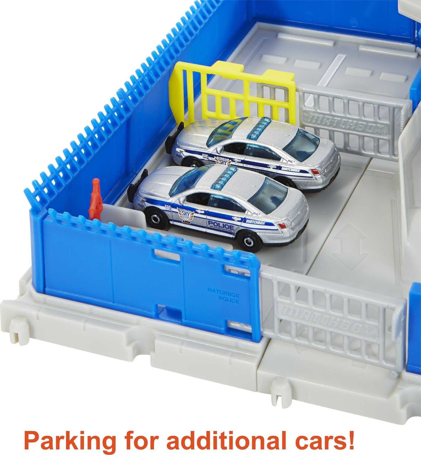 Matchbox Cars Playset, Action Drivers Police Station Dispatch, 1 Toy Helicopter & 1 Ford Police Car With Lights & Sounds
