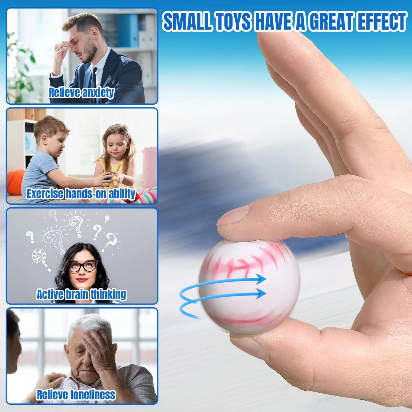 32 Pcs Mini Fidget Spinners Sports Balls Toys For Kids, Goodie Bag Stuffers Treasure Box Toys For Classroom Prizes, Soccer Balls