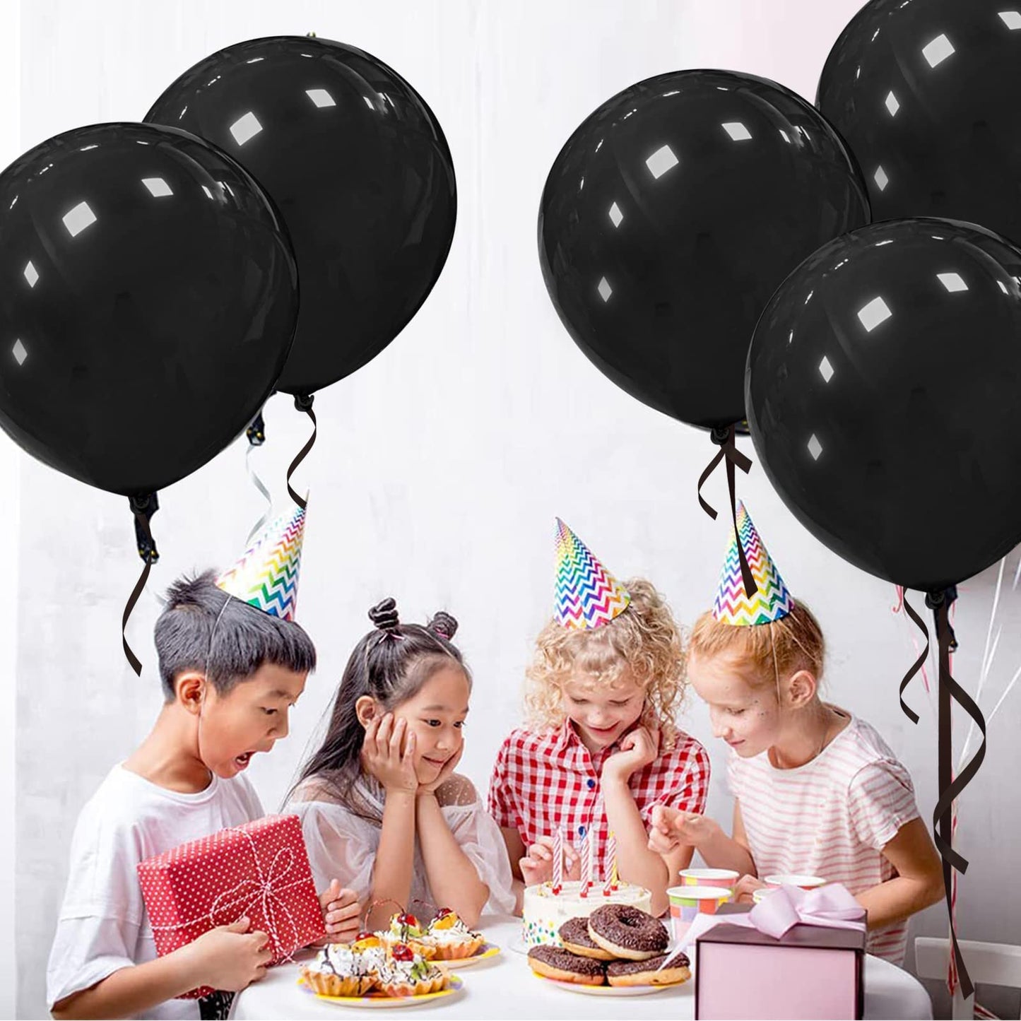 18 Inch Black Balloons 12 Pack Large Latex Party Balloons Round Helium Balloon For Halloween Birthday Party Anniversary Festival