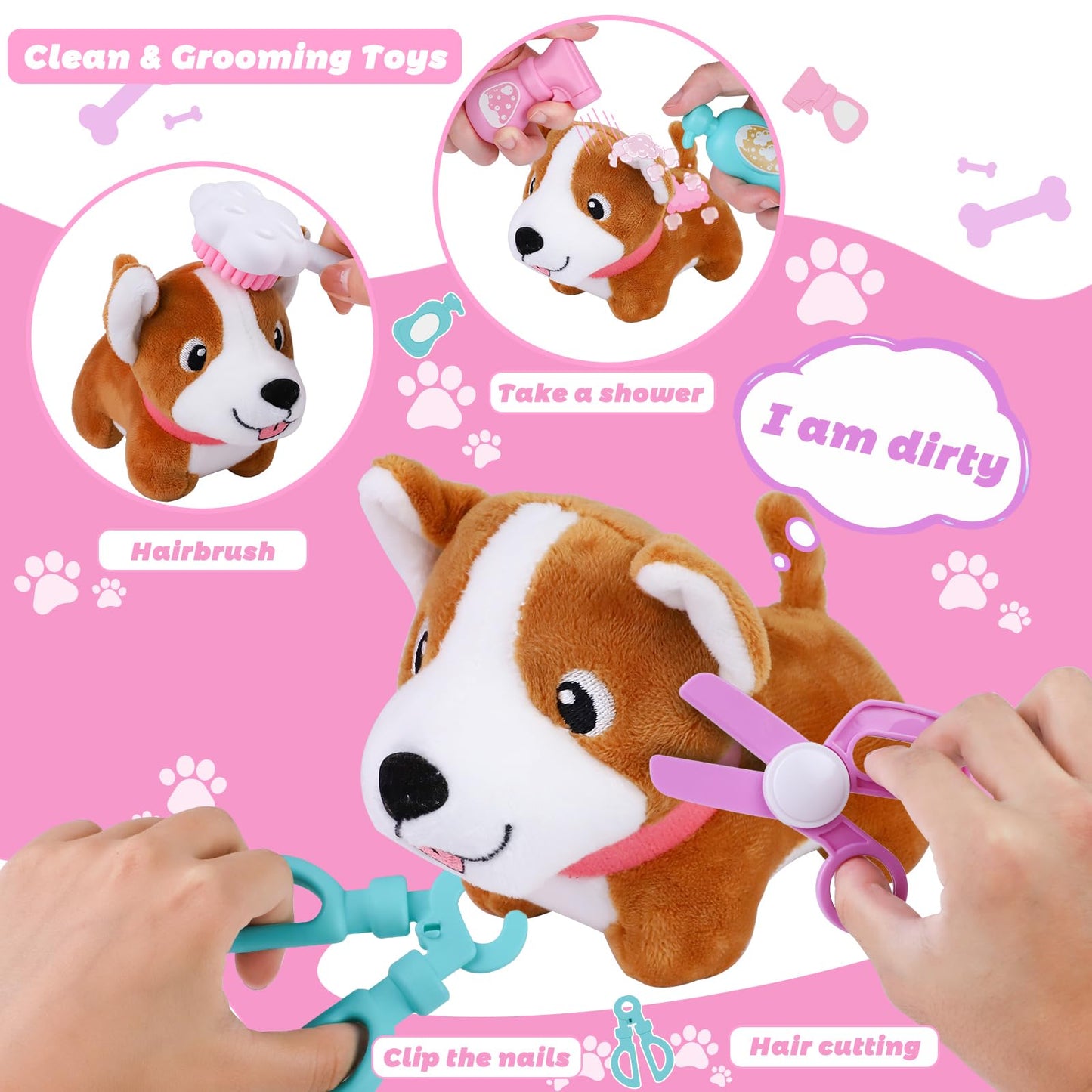 Gifts2U Pet Care Cage Play Set, Vet Clinic and Doctor Kit for Kids with Dress Up Costume, Doctor Medical Pretend Role Play Dog G