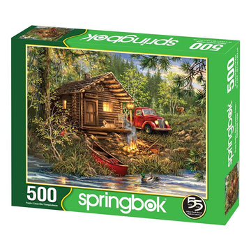 Springbok'S 500 Piece Jigsaw Puzzle Cozy Cabin Life - Made In Usa