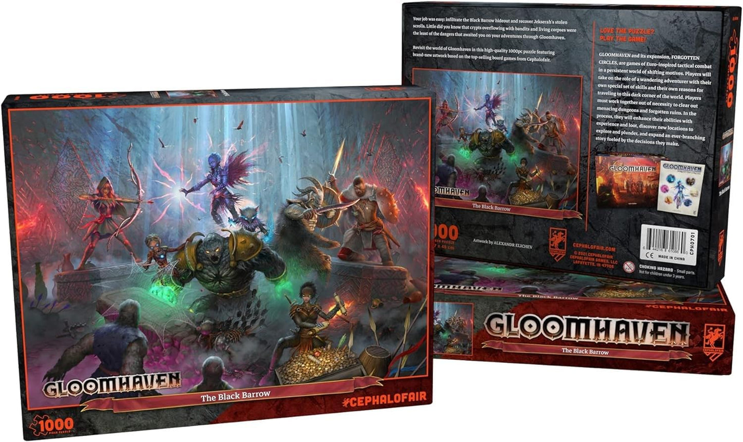 Cephalofair Games Gloomhaven: The Black Barrow Puzzle (1000 Piece) (Cph0701 ) , Grey