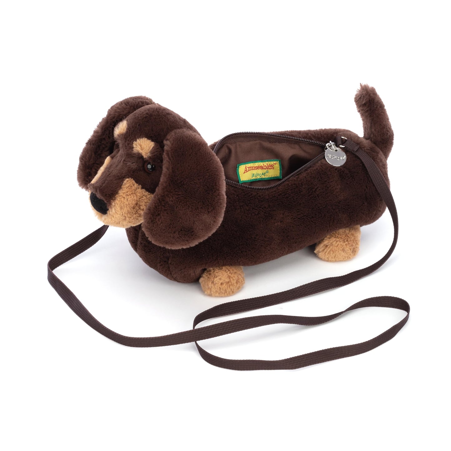 Jellycat Otto Sausage Dog Plush Bag, 8.5 Inches - Crossbody And Shoulder Purse - Fun And Unique Handbag