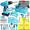 LOYO Kids Tool Set - 50 PCS Pretend Play Kids Toy Tool Box with Kids Construction Vest and Electronic Toy Drill Set for Toddlers