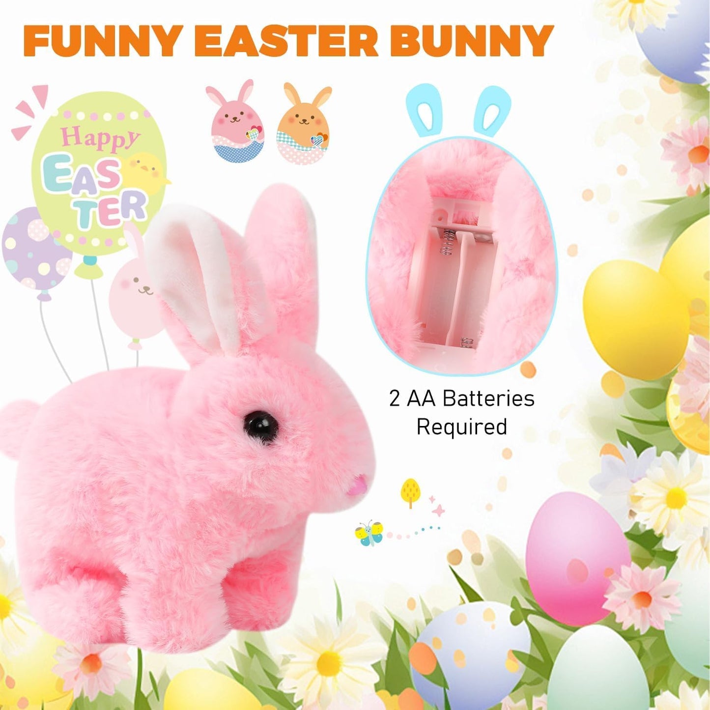Bunby - My Realistic Bunny Toy,Bunny Realistic Bunny,Vitality Bliss Bunny,Hopping Bunny Toy,Rabbit Plush Interactive Toys,Electr