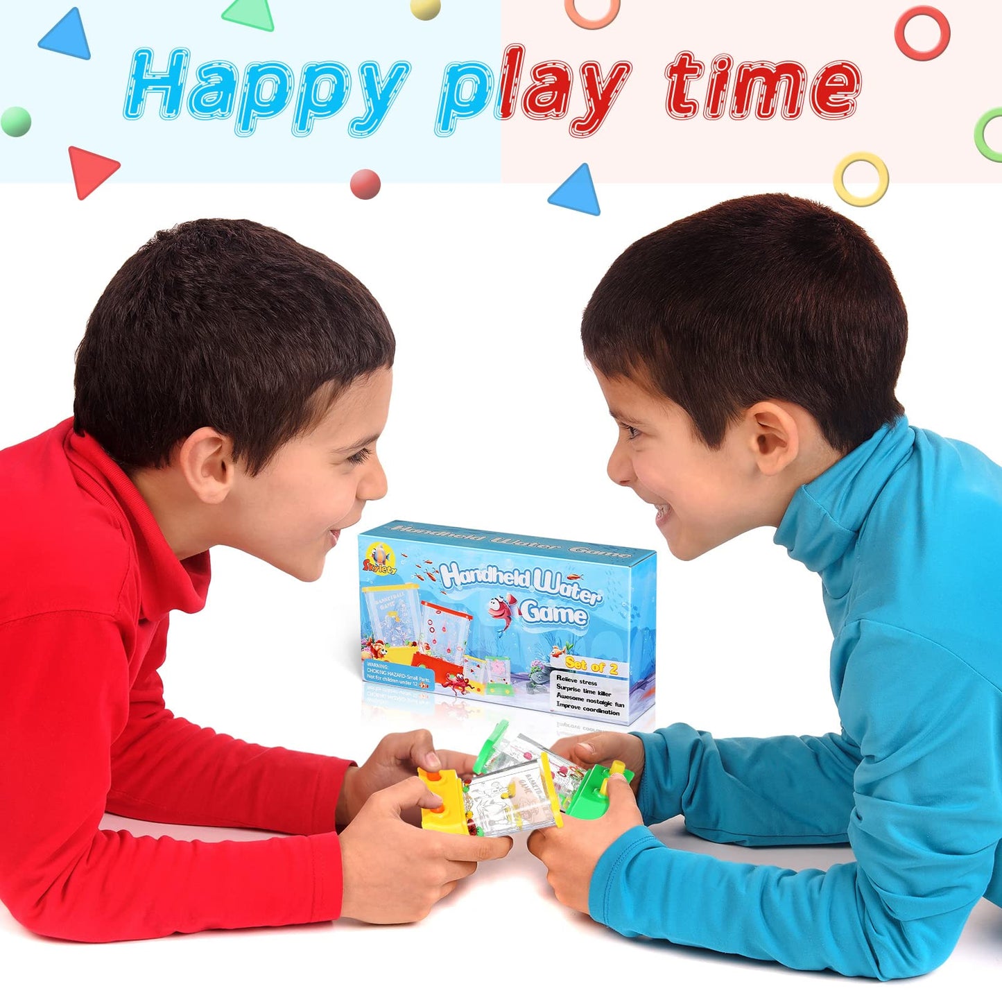 Skylety 2 Pcs Handheld Water Game 2.6 x 3.25 Inch Arcade Water Ring Water Tables in a Gift Box for Beach Fun Game Toys Fun Stock