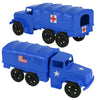 TimMee Plastic Army Men TRUCKS - Blue M34 Deuce and a Half Cargo Vehicles US Made