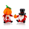 H&D Hyaline & Dora 2 Pcs Hand Blown Glass Halloween Pumpkin Gnomes Figurines Glass Gnome Ornaments For Fall Thanksgiving Halloween Party Table Centerpieces Decor