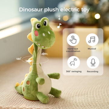 Tumama Dinosaur Dancing Talking Interactive Baby Toy, Mimicking Twisted Electronic Soft Plush Toy With Talking Recording Repeat Talking, Talking Dinosaur Toy For Kids Over 3 Years Old