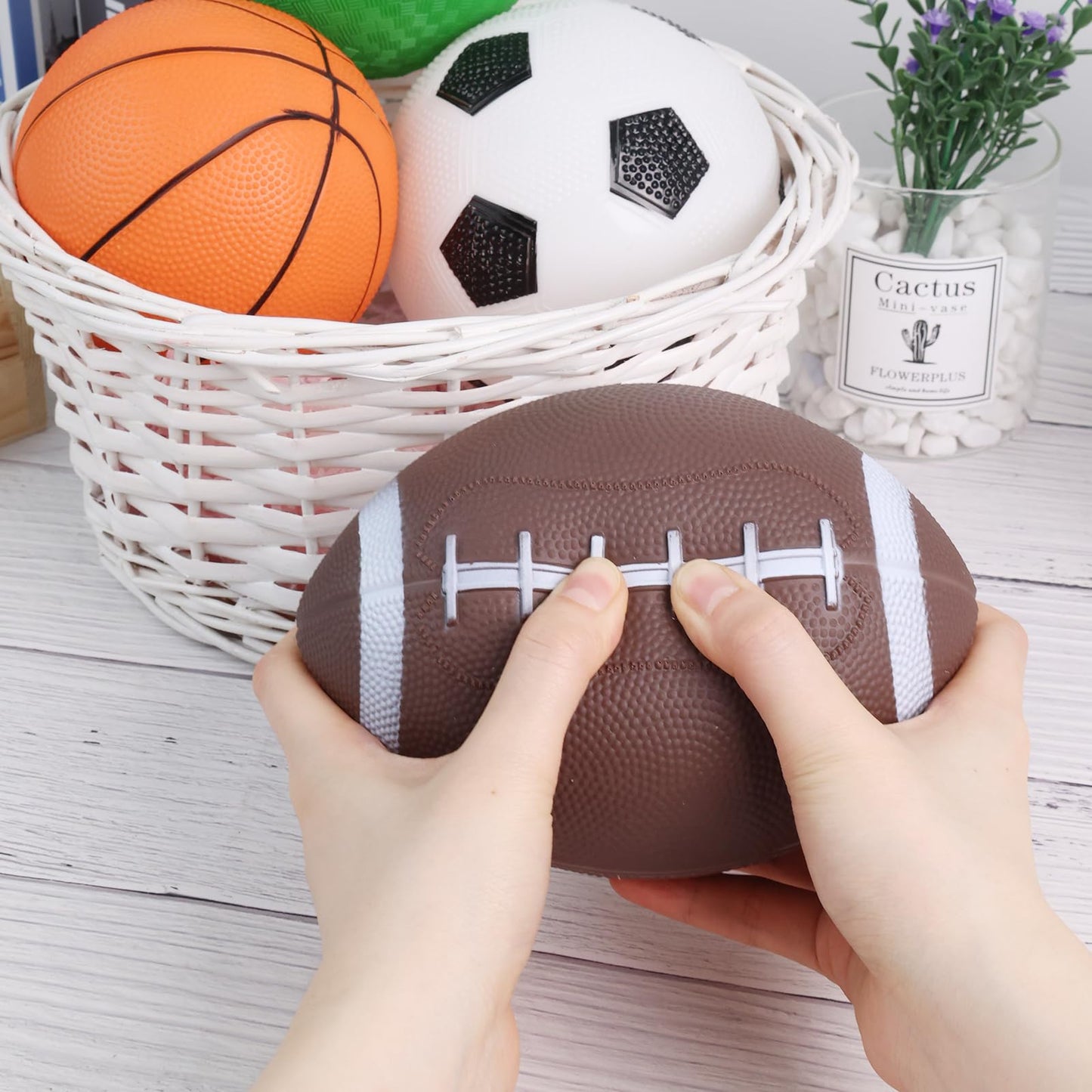 Shindel Sports Balls For Kids And Toddlers, 5 Inches Sports Balls With Hand Pump Includes Toddlers Football, Basketball, Playgro