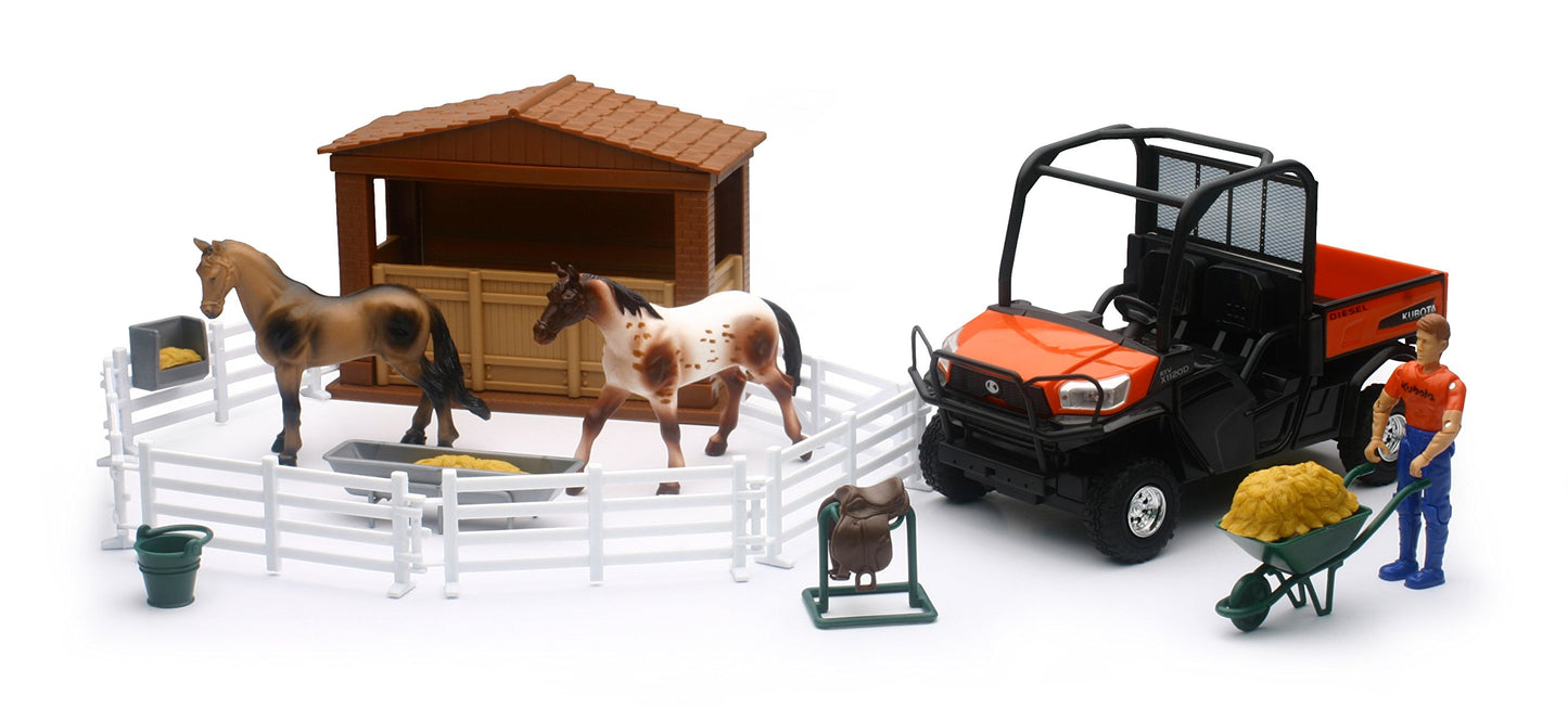 Newray Kubota Horse Corral & Rtv 1120D Playset