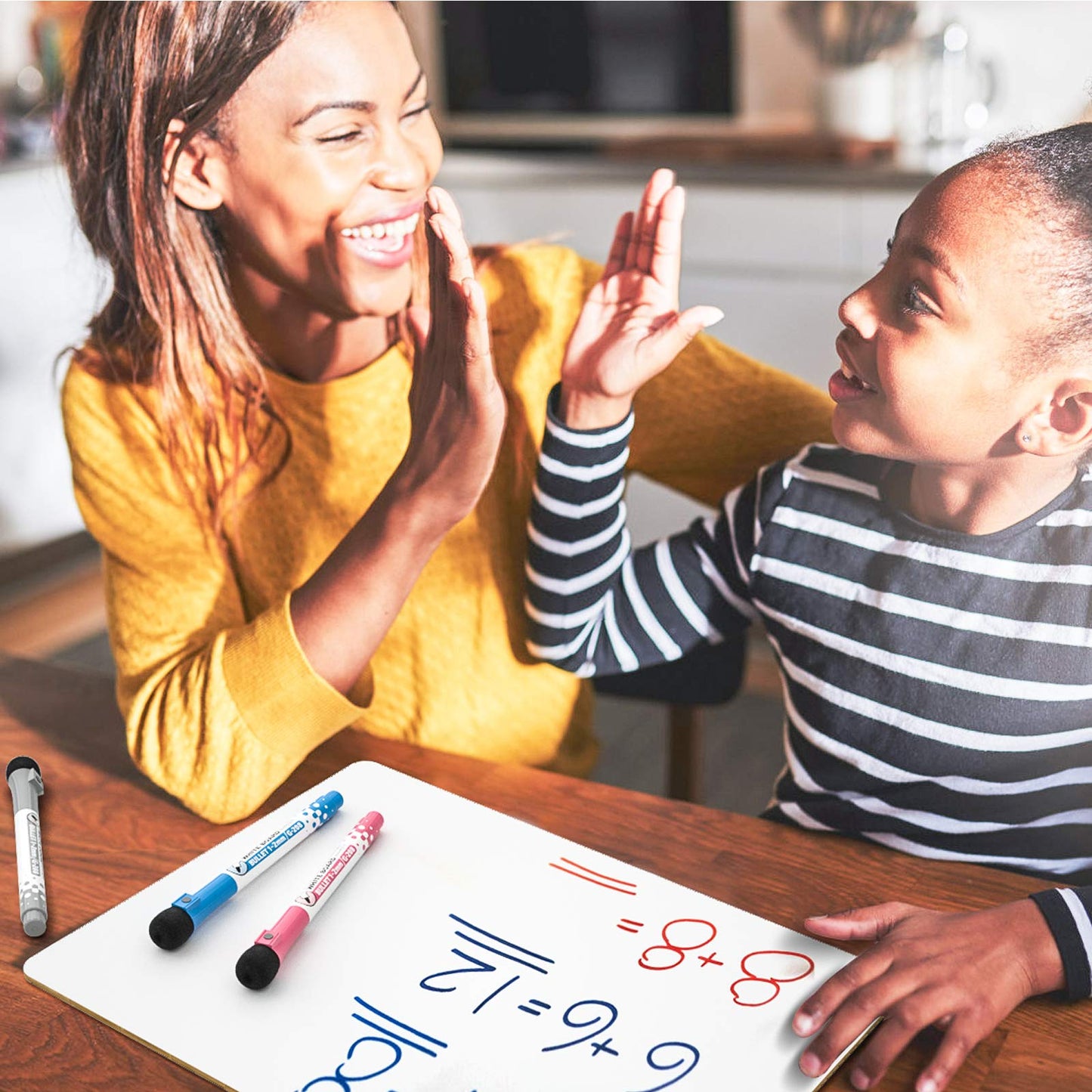 Nicpro Dry Erase Lap Board 12 x 16 inches 2 Pack Kid Double Sided Blank Small Lapboard with 8 Pens, 2 Eraser, Learning Mini Whit