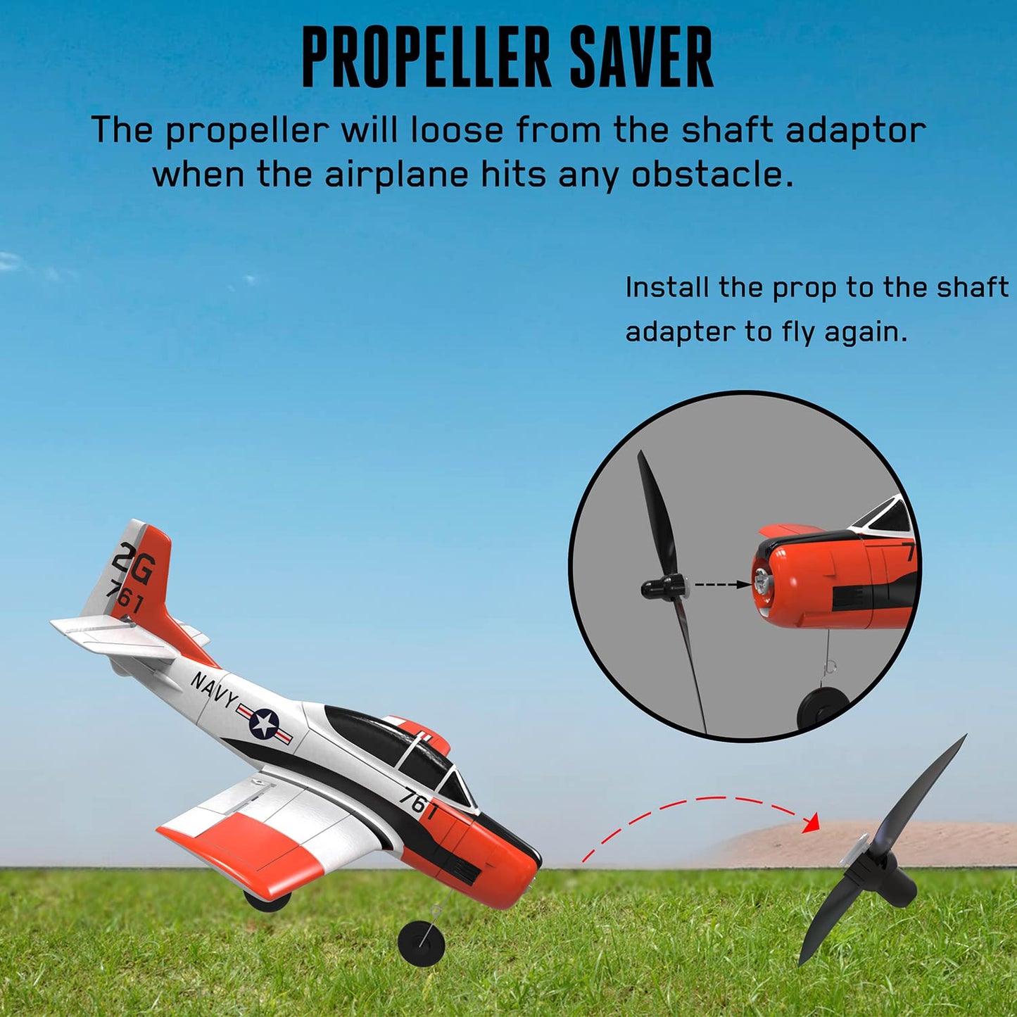Flycolor 3 Sets F4U Rc Plane Propeller With Propeller Savers And Adapters For Volantexrc 761-8 761-9 T28 Airplane