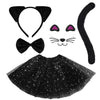 Hikkcos Black Cat Costume For Girls Cat Costume Set Cat Noir Costume Black Cat Halloween Costumes Cat Ears And Tail Set For Kids