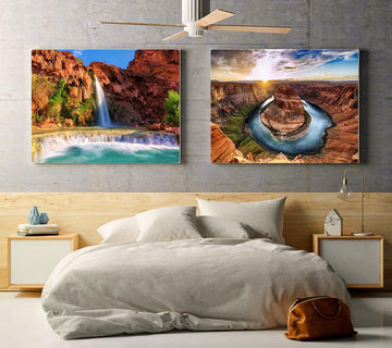 Jigsaw Puzzles For Adults, 2 Pack 1000 Pieces, Nature Landscape Mountain Scene National Park Travel Challenging Puzzle Perfect For Family Activity Game Nights Gifts(Horseshoe Bend &Havasu Falls)