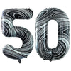 Goer Number 50 Balloons For 50Th Birthday Party Decorations,42 Inch Jumbo Foil Helium Balloons For 50Th Anniversary (Marble Black)