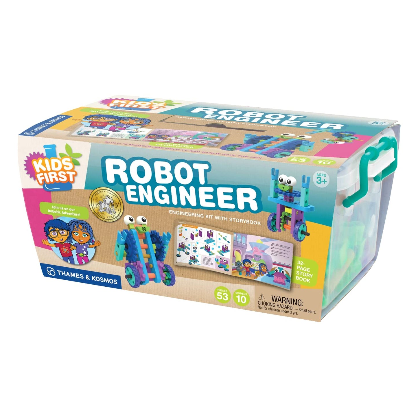 Thames & Kosmos Kids First Robot Engineer Stem Experiment Kit For Young Learners | Build 10 Non-Motorized Robots | Play & Learn With Storybook Manual | Parents’ Choice Gold Award Winner