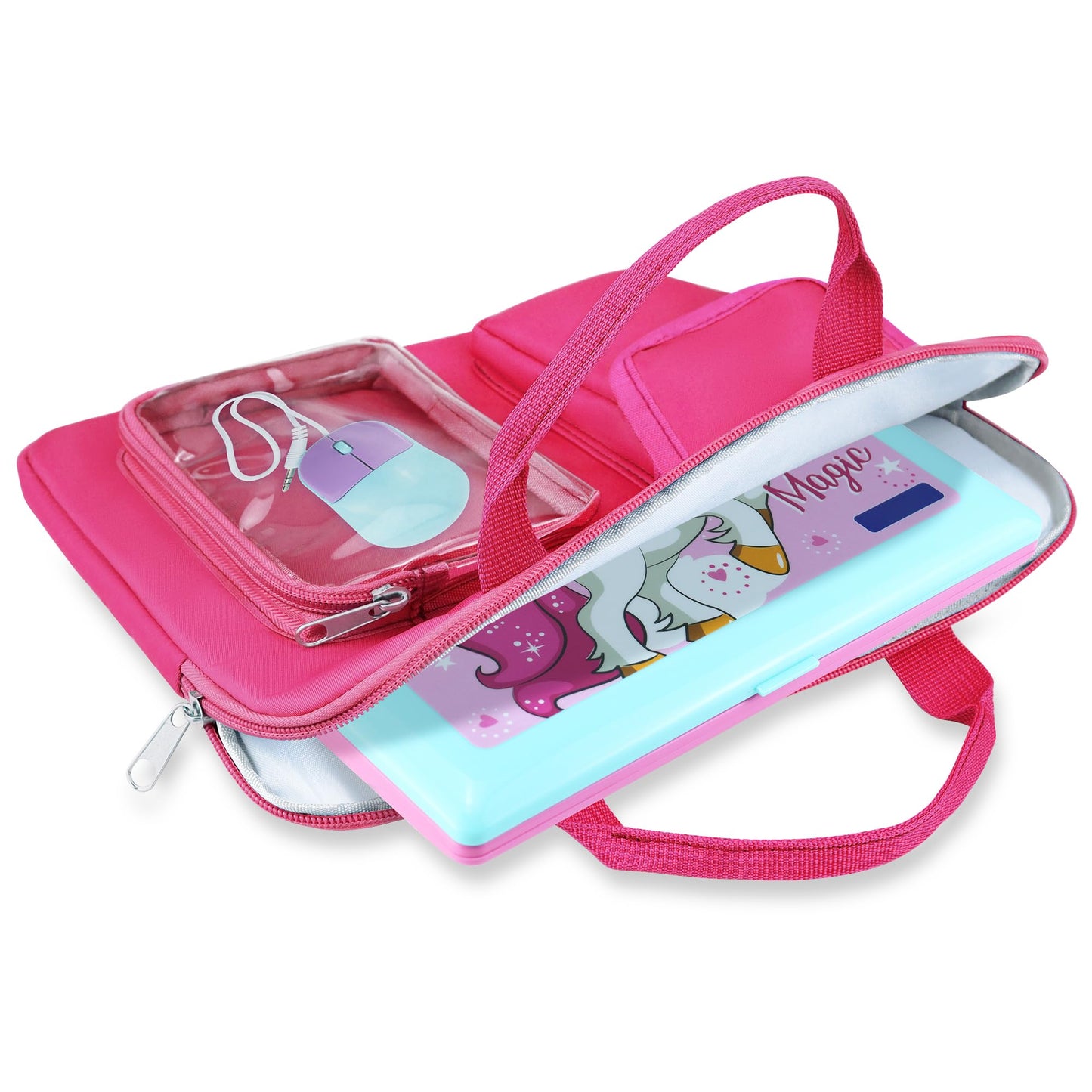Annmore Bag Compatible With Lexibook Educational And Bilingual Laptop, Pink