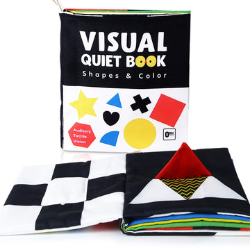 beiens High Contrast Black and White Baby Book - Crinkle Sensory Toy for Infants 0-12 Months - Medium Size, Paper Material