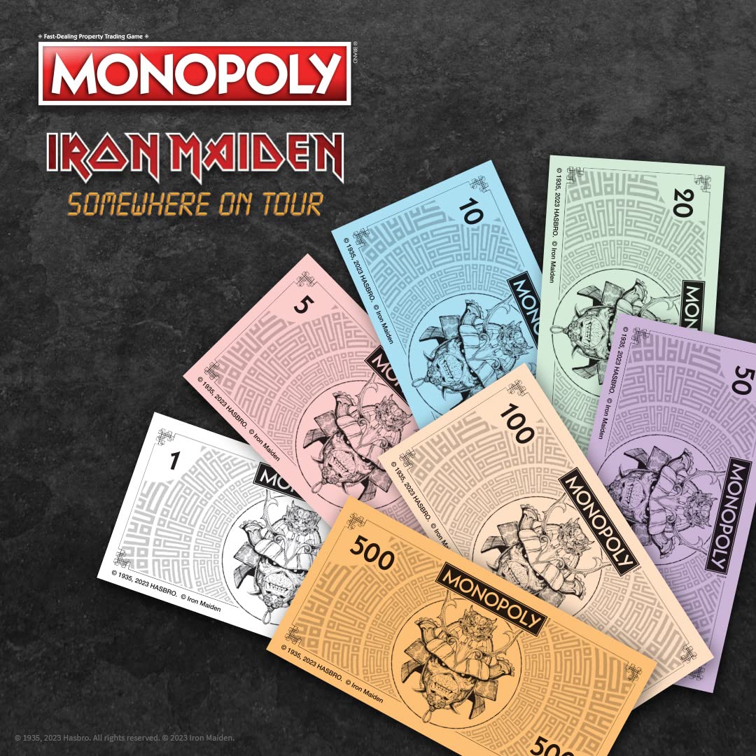 Monopoly Iron Maiden | Play As Bruce’S Lantern, Guitar Amp Stack, Nicko’S Drum Kit, And More | Officially Licensed Collectible Game Honoring British Classic Heavy Metal Icons