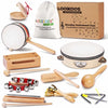 LOOIKOOS Wooden Musical Instruments Set for Toddlers 1-3, Natural Color, Montessori Educational Toys, Model ES-HLJS-0326-778