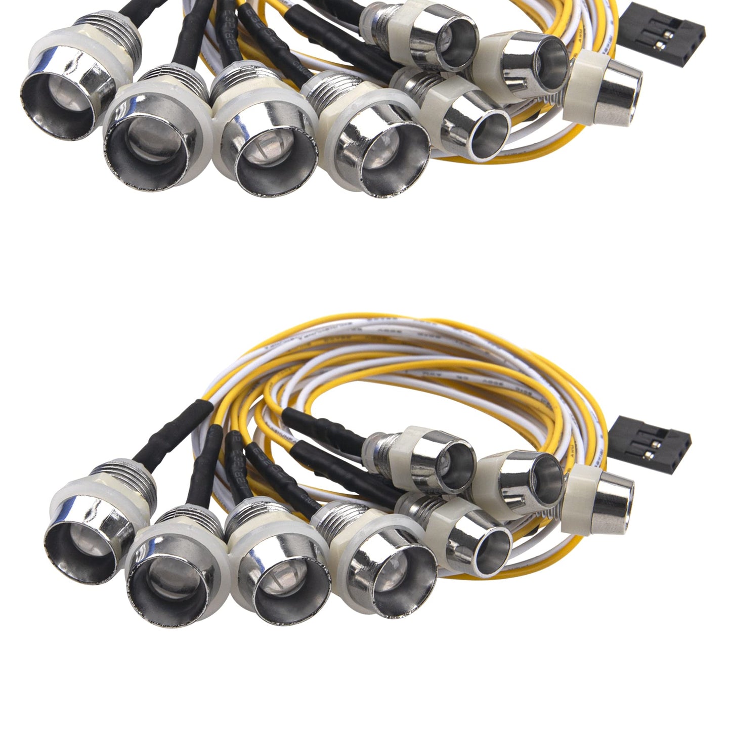 2Pack 8LED 8mm 2Red,8mm 2White & 5mm 4Yellow RC Car LED Light Headlights Taillight Lighting with JR Y Cable Compatible with Trax