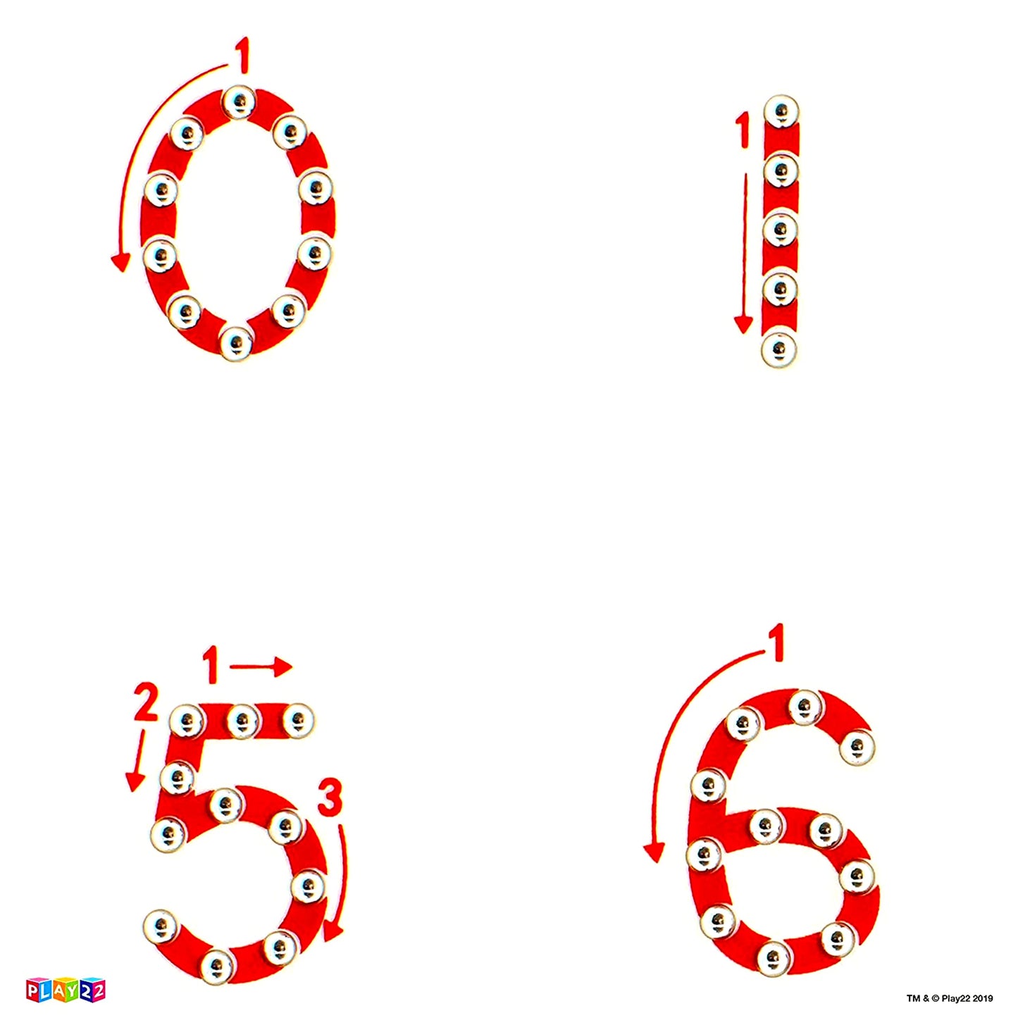 Play22 Magnetic Drawing Board - Stem Educational Learning Numbers Kids Letter Board - Writing Board For Kids Erasable - Magnetic Doodle Board - Best Gift For Kids (Numbers)