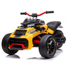 LUIBAS 24V Kids Ride On Motorcycle ATV, Electric Toy with Bluetooth, MP3, LED Lights, Yellow