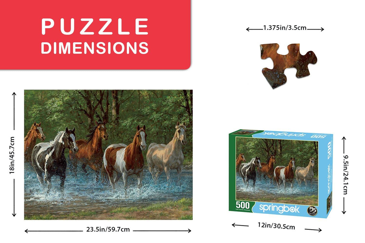 Springbok 500 Piece Jigsaw Puzzle Summer Creek Multi, Large/18 X 23.5'