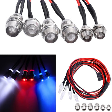 Hobbypark 6 Led Rc Light Kit Headlights Taillight Leds For Traxxas Slash Rustler Arrma Axial Scx10 Redcat Rc4Wd Hpi Truck Tamiya