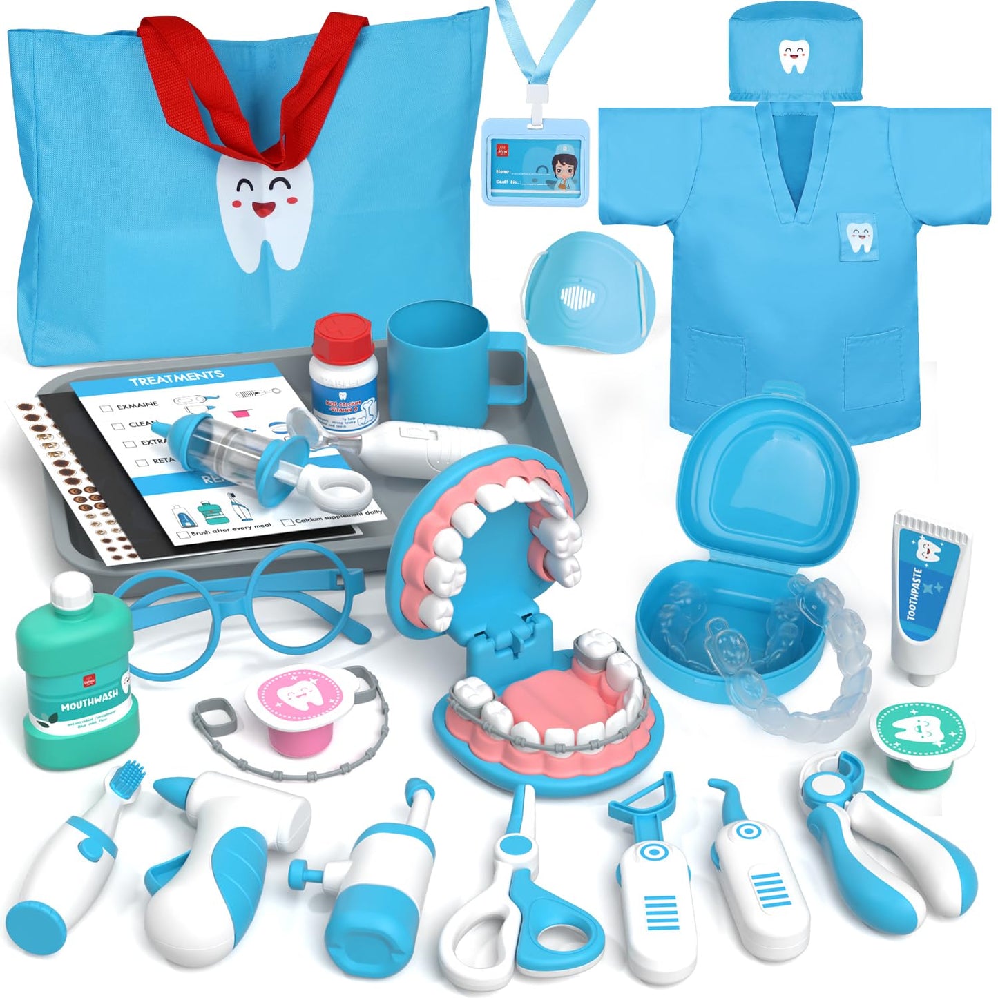 Lehoo Castle Doctor Kit for Toddlers 3-5, Kids Dentist Play Set, Toys for 3 4+ Year Old Girls, Pretend Play for Toddlers 2-4, Ki