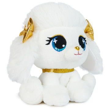 P.Lushes Designer Fashion Pets Catalina Monroe Premium Poodle Puppy Stuffed Animal, White And Gold, 6
