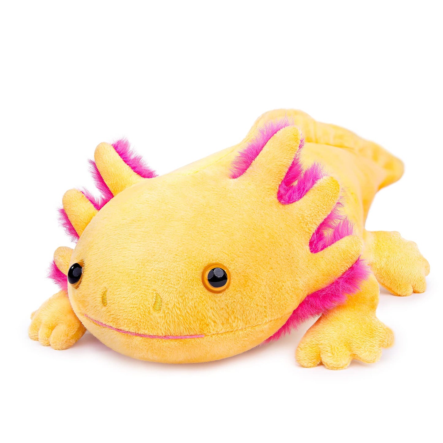 Zhongxin Made Large Axolotl Plush - Super Large Weighted Yellow Axolotl Stuffed Animal, 30 Inches Long, Realistic Cute Ambystoma Creepy Amphibians Plush Toys, Unique Plush Gift Collection For Kids
