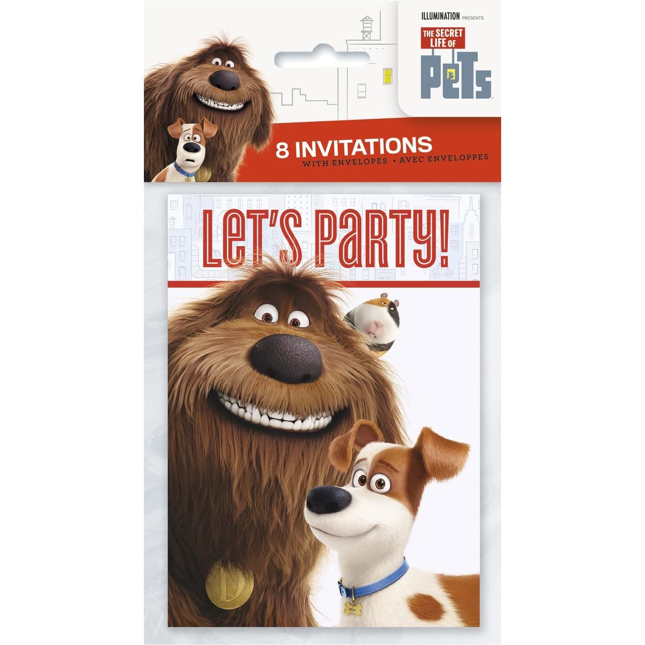 Secret Life of Pets Party Invitations - 5.5 x 4 , 8 Pcs