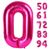 Hot Pink Number Balloon 40 Inch, 0 Number Balloons, 10 20 30 40 50 Numbers Balloon Birthday Decorations, Party Supplies For Wome