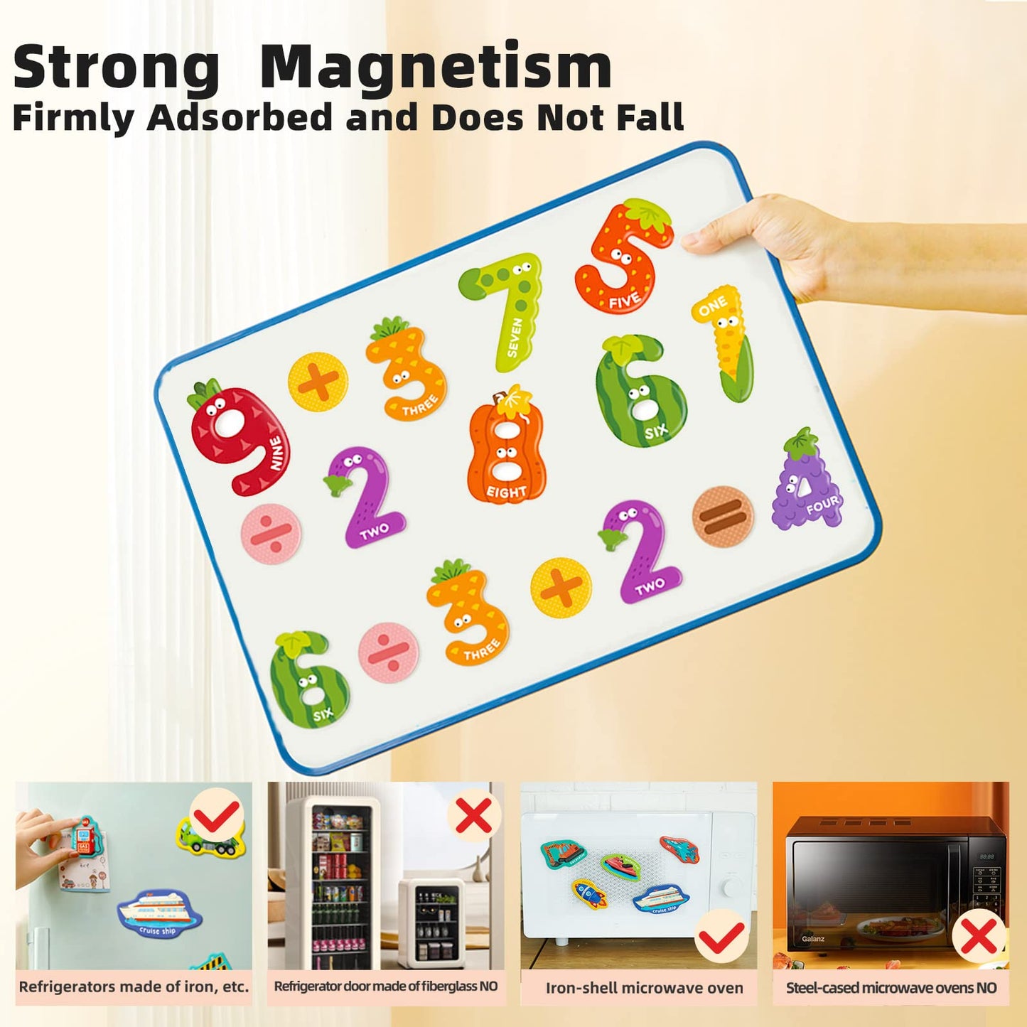 Mideer Magnetic Letters Numbers, Preschool Learning & Educational Toys For 3 Year Old, Jumbo Fridge Alphabet Magnets For Kids, A