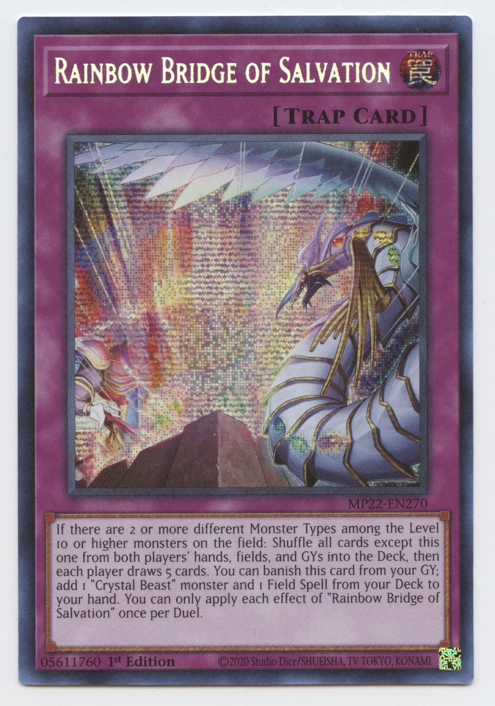 Yu-Gi-Oh! Rainbow Bridge Of Salvation - Mp22-En270 - Prismatic Secret Rare - 1St Edition