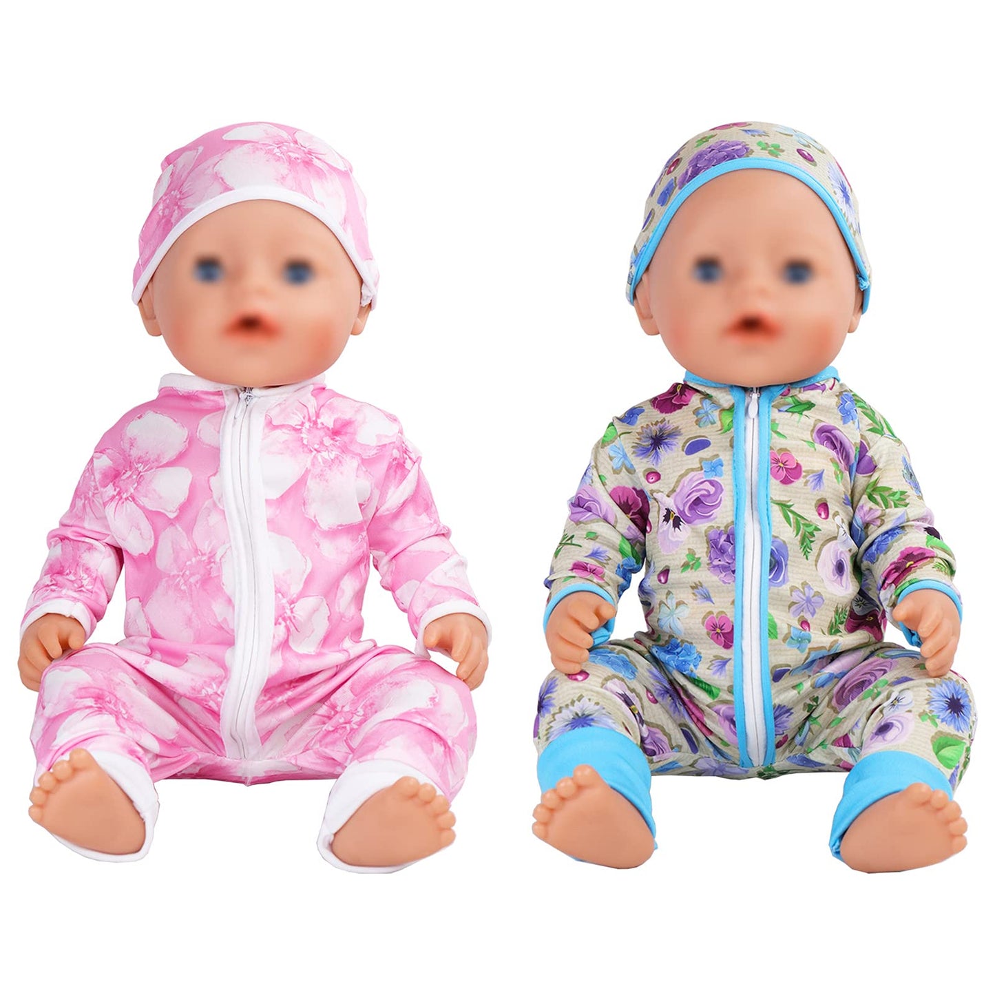 Sotogo 5 Sets Baby Doll Clothes Outfits Jumpsuits With Hats For 14 To 17 Inch Baby Doll, 43Cm New Born Baby Doll, American 18 In