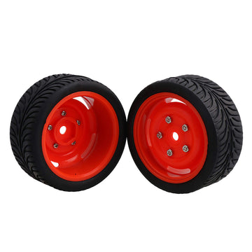 Mxfans 4PCS 12mm Hex Wheel Rims 4 Holes & Rubber Tires for RC 1/10 On Road Cars