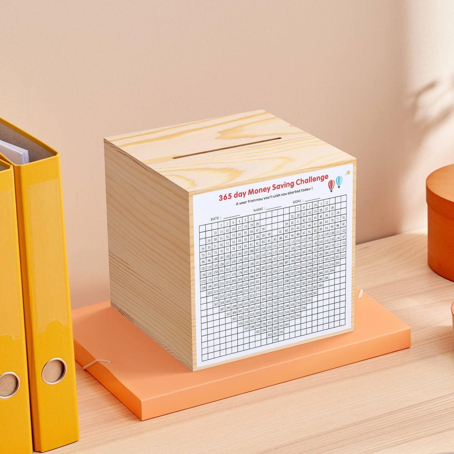 Hchangen Adults Piggy Bank Creative For Real-Money, Natural Wood Money Box, Can Only Save The Piggy Bank That Cannot Be Taken Ou