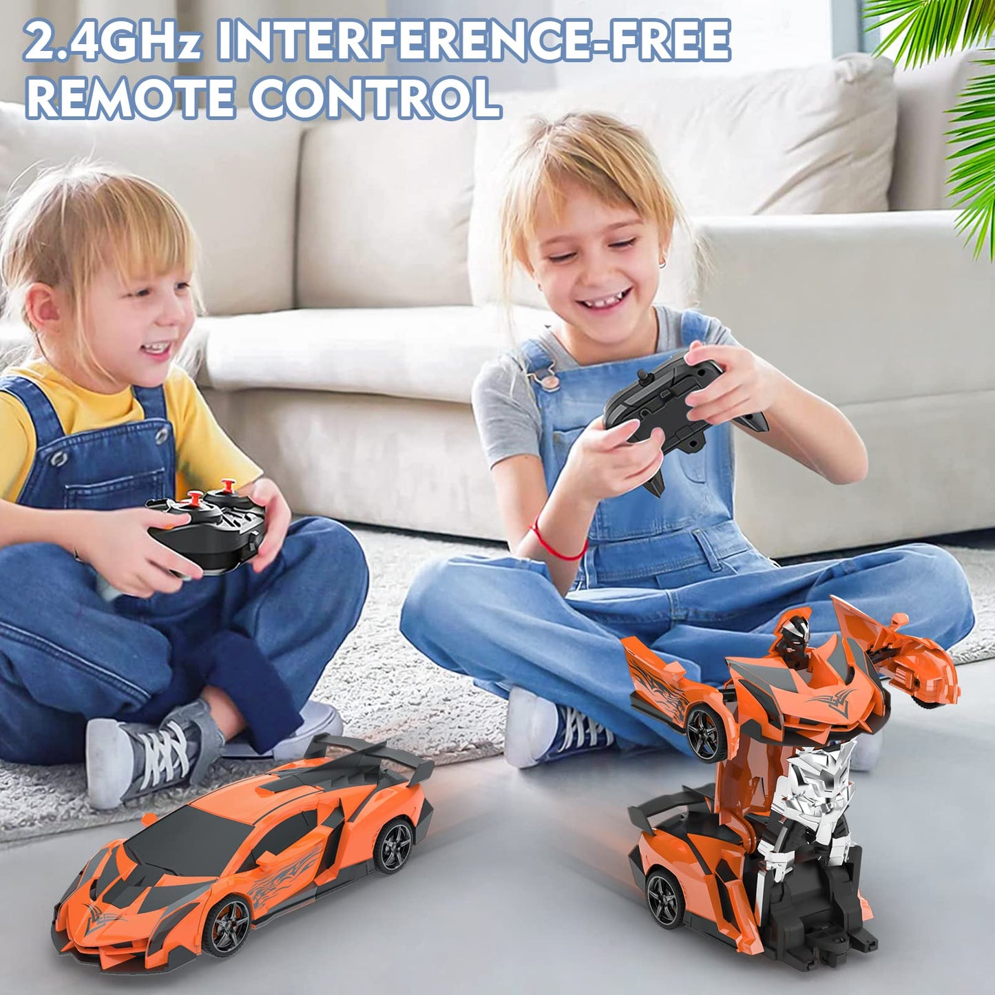 BLUEJAY Transform Rc Cars for Boys 4-7 8-12, 2.4Ghz 1:18 Scale Remote Control Car Transforming