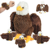 Youthfuljive 4 Pcs Bald Eagle Stuffed Animal Bulk Large Mommy Eagle Plush With 3 Cute Babies Stuffed Eagle Plushies Toys For Kid