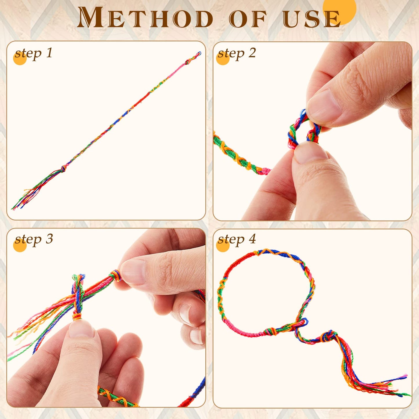 Henoyso 200 Pieces Friendship Bracelets Bulk Handmade Braided String Colorful Braid Friendship Cords Strand Bracelet Party Suppl
