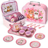 Lajeje Cat Tea Party Set for Little Girls - 19pcs Pretend Play Toy, Birthday Gift for Toddlers Ages 3 4 5 6 Year Old, Includes K