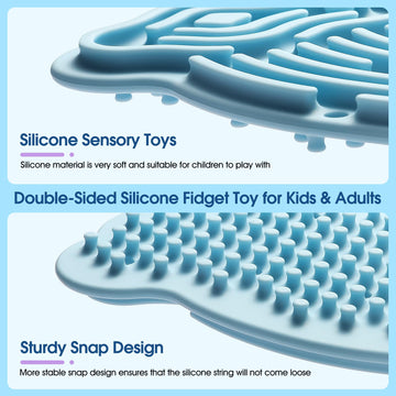 Hongvkae Sensory Activity Board Silicone Fidget Toy, Double-Sided Rainbow Sensory Toys for Autism, Stress, Anxiety, ADHD, Kids 3