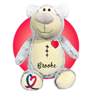 Personalized Chd Heart Warrior Teddy Bears - Heart Surgery Teddy Bear Gifts - Gifts For Kid Having Open Heart Surgery - Custom S